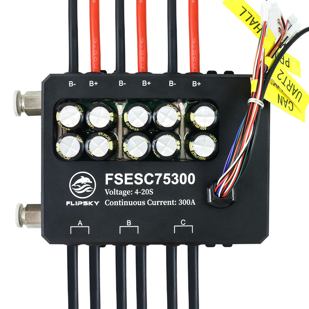 Vesc 75300 High Current Esc - Flisky-350a escアルミニウムケースリ水冷を備えたPCベース,高電流75300 84v,アルミニウムハウジングを備えた真空バスロボット用