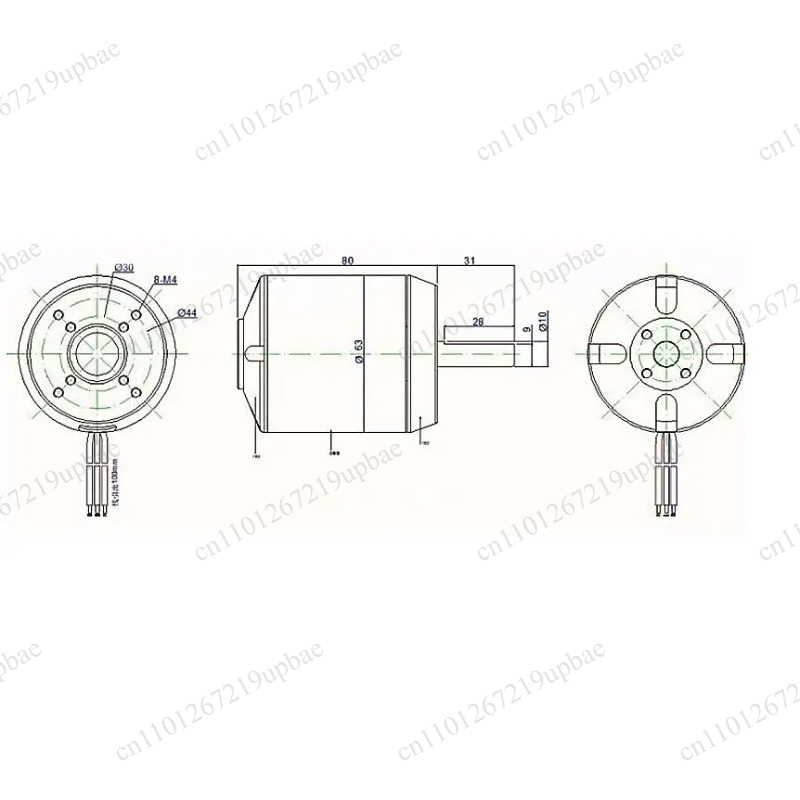 6384 Brushless Motor Sensored - 6384 150KV 200KV センサー付きブラシレスモーター 24‑36V バランススクーター、スケートボード、模型航空機用